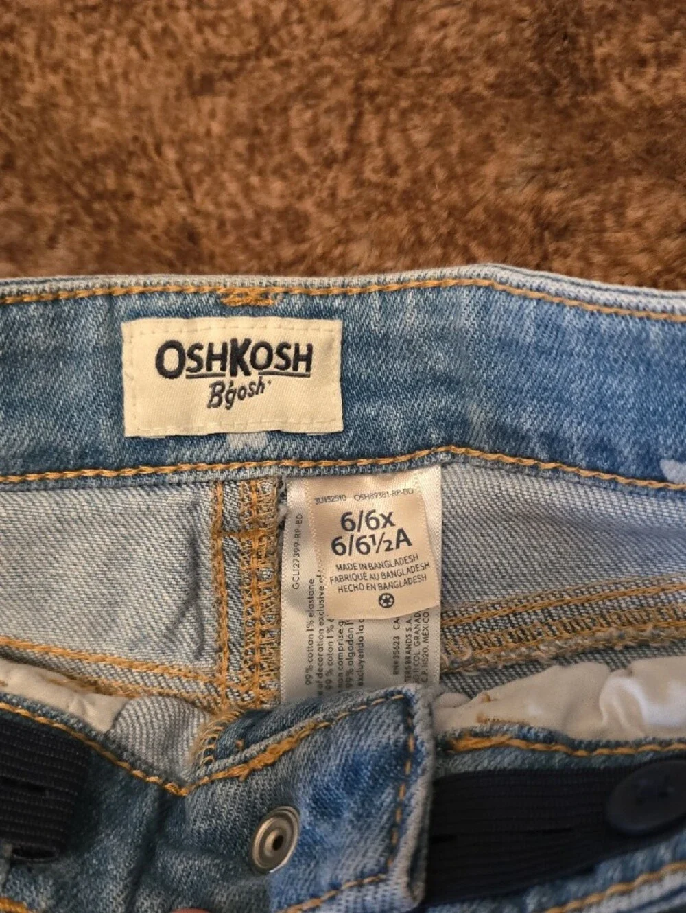 OshKosh B'gosh Light Blue Heart-Print Flare Jeans Girls 6/6X Cute Fun